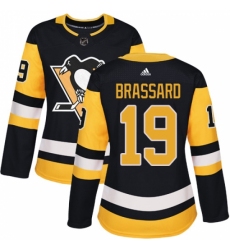 Women's Adidas Pittsburgh Penguins #19 Derick Brassard Authentic Black Home NHL Jersey