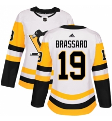 Women's Adidas Pittsburgh Penguins #19 Derick Brassard Authentic White Away NHL Jersey