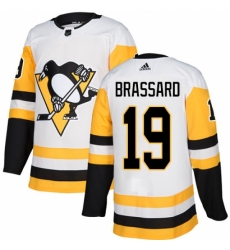 Youth Adidas Pittsburgh Penguins #19 Derick Brassard Authentic White Away NHL Jersey
