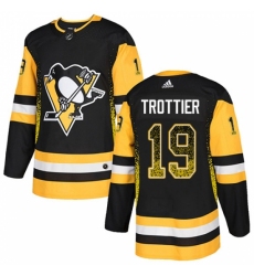 Men's Adidas Pittsburgh Penguins #19 Bryan Trottier Authentic Black Drift Fashion NHL Jersey