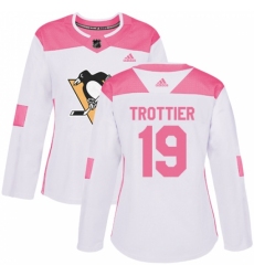 Women's Adidas Pittsburgh Penguins #19 Bryan Trottier Authentic White/Pink Fashion NHL Jersey