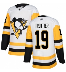 Youth Adidas Pittsburgh Penguins #19 Bryan Trottier Authentic White Away NHL Jersey