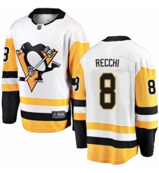 Men's Pittsburgh Penguins #8 Mark Recchi Fanatics Branded White Away Breakaway NHL Jersey