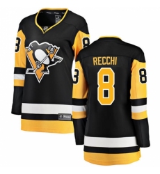 Women's Pittsburgh Penguins #8 Mark Recchi Fanatics Branded Black Home Breakaway NHL Jersey