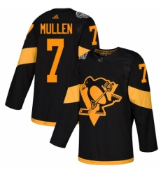 Men's Adidas Pittsburgh Penguins #7 Joe Mullen Black Authentic 2019 Stadium Series Stitched NHL Jersey