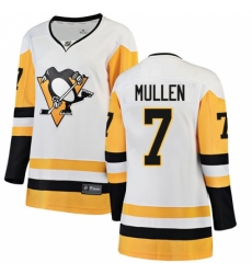 Women's Pittsburgh Penguins #7 Joe Mullen Authentic White Away Fanatics Branded Breakaway NHL Jersey