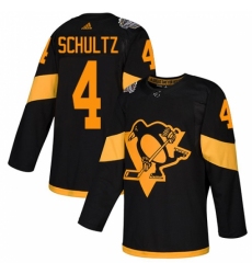 Men's Adidas Pittsburgh Penguins #4 Justin Schultz Black Authentic 2019 Stadium Series Stitched NHL Jersey