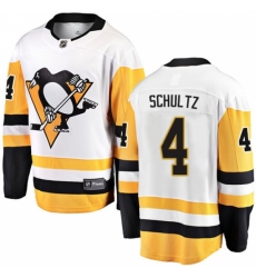 Men's Pittsburgh Penguins #4 Justin Schultz Fanatics Branded White Away Breakaway NHL Jersey