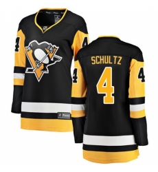 Women's Pittsburgh Penguins #4 Justin Schultz Fanatics Branded Black Home Breakaway NHL Jersey