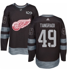 Men's Adidas Detroit Red Wings #49 Eric Tangradi Authentic Black 1917-2017 100th Anniversary NHL Jersey Men's Adidas Detroit Red Wings #49 Eric Tangradi Authentic Black 1917-2017 100th Anniversary NHL Jersey