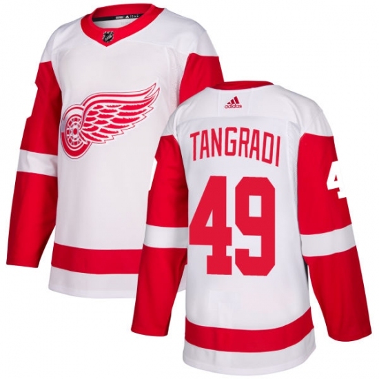 Men's Adidas Detroit Red Wings #49 Eric Tangradi Authentic White Away NHL Jersey Men's Adidas Detroit Red Wings #49 Eric Tangradi Authentic White Away NHL Jersey