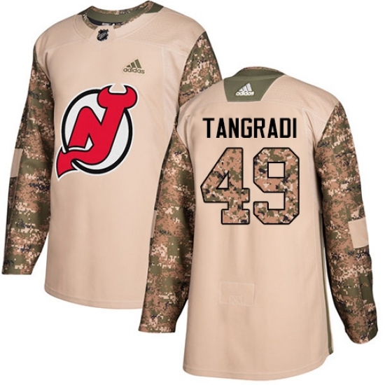 Men's Adidas New Jersey Devils #49 Eric Tangradi Authentic Camo Veterans Day Practice NHL Jersey Men's Adidas New Jersey Devils #49 Eric Tangradi Authentic Camo Veterans Day Practice NHL Jersey