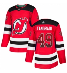 Men's Adidas New Jersey Devils #49 Eric Tangradi Authentic Red Drift Fashion NHL Jersey
