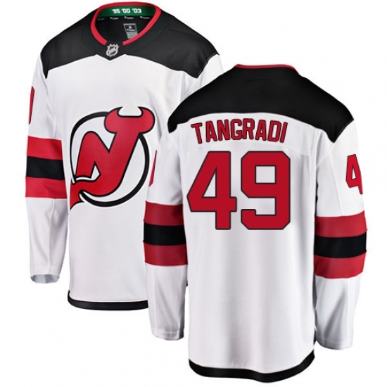 Men's New Jersey Devils #49 Eric Tangradi Fanatics Branded White Away Breakaway NHL Jersey Men's New Jersey Devils #49 Eric Tangradi Fanatics Branded White Away Breakaway NHL Jersey