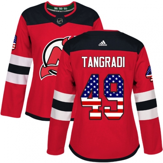 Women's Adidas New Jersey Devils #49 Eric Tangradi Authentic Red USA Flag Fashion NHL Jersey Women's Adidas New Jersey Devils #49 Eric Tangradi Authentic Red USA Flag Fashion NHL Jersey
