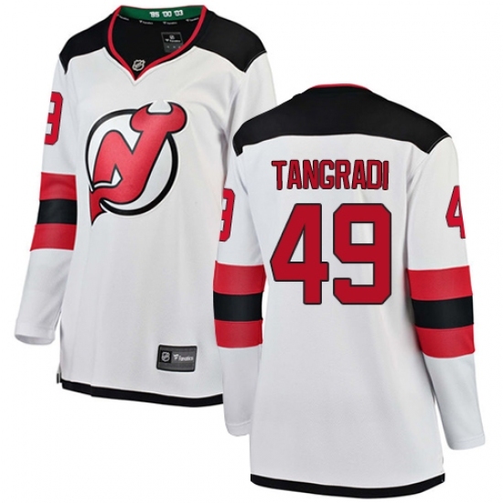 Women's New Jersey Devils #49 Eric Tangradi Fanatics Branded White Away Breakaway NHL Jersey Women's New Jersey Devils #49 Eric Tangradi Fanatics Branded White Away Breakaway NHL Jersey