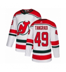 Youth Adidas New Jersey Devils #49 Eric Tangradi Authentic White Alternate NHL Jersey