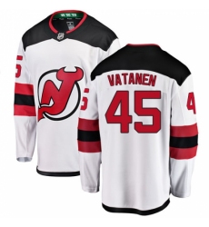 Men's New Jersey Devils #45 Sami Vatanen Fanatics Branded White Away Breakaway NHL Jersey