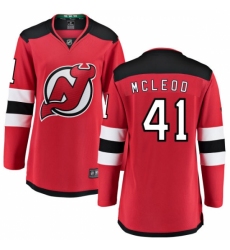 Women's New Jersey Devils #41 Michael McLeod Fanatics Branded Red Home Breakaway NHL Jersey