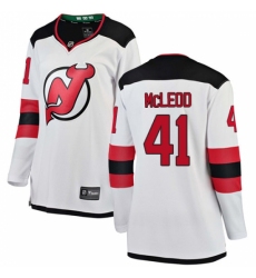 Women's New Jersey Devils #41 Michael McLeod Fanatics Branded White Away Breakaway NHL Jersey