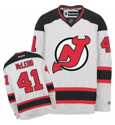 Youth Reebok New Jersey Devils #41 Michael McLeod Authentic White Away NHL Jersey