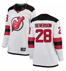 Women's New Jersey Devils #28 Damon Severson Fanatics Branded White Away Breakaway NHL Jersey