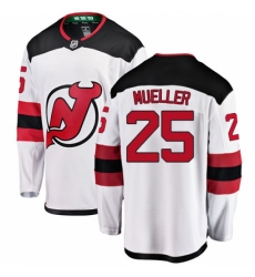 Men's New Jersey Devils #25 Mirco Mueller Fanatics Branded White Away Breakaway NHL Jersey