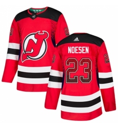 Men's Adidas New Jersey Devils #23 Stefan Noesen Authentic Red Drift Fashion NHL Jersey