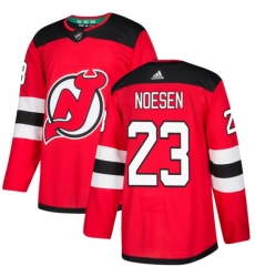 Men's Adidas New Jersey Devils #23 Stefan Noesen Authentic Red Home NHL Jersey