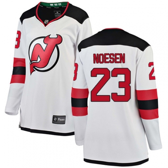 Women's New Jersey Devils #23 Stefan Noesen Fanatics Branded White Away Breakaway NHL Jersey Women's New Jersey Devils #23 Stefan Noesen Fanatics Branded White Away Breakaway NHL Jersey