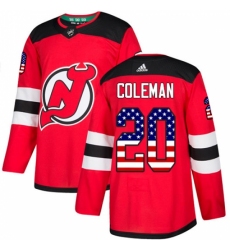 Men's Adidas New Jersey Devils #20 Blake Coleman Authentic Red USA Flag Fashion NHL Jersey Men's Adidas New Jersey Devils #20 Blake Coleman Authentic Red USA Flag Fashion NHL Jersey
