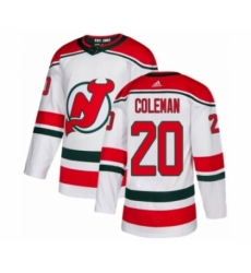 Men's Adidas New Jersey Devils #20 Blake Coleman Premier White Alternate NHL Jersey
