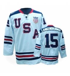 Men's Nike Team USA #15 Jamie Langenbrunner Authentic White 1960 Throwback Olympic Hockey Jersey