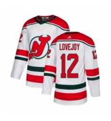 Men's Adidas New Jersey Devils #12 Ben Lovejoy Premier White Alternate NHL Jersey