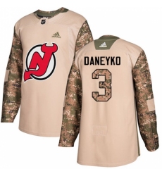 Men's Adidas New Jersey Devils #3 Ken Daneyko Authentic Camo Veterans Day Practice NHL Jersey