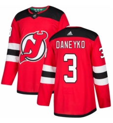 Men's Adidas New Jersey Devils #3 Ken Daneyko Authentic Red Home NHL Jersey