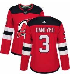 Women's Adidas New Jersey Devils #3 Ken Daneyko Authentic Red Home NHL Jersey