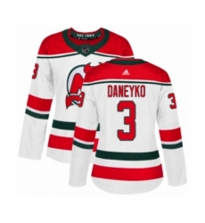 Women's Adidas New Jersey Devils #3 Ken Daneyko Authentic White Alternate NHL Jersey