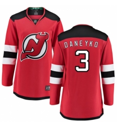 Women's New Jersey Devils #3 Ken Daneyko Fanatics Branded Red Home Breakaway NHL Jersey