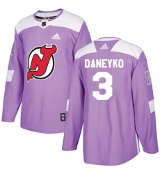Youth Adidas New Jersey Devils #3 Ken Daneyko Authentic Purple Fights Cancer Practice NHL Jersey