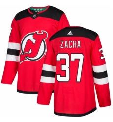 Men's Adidas New Jersey Devils #37 Pavel Zacha Authentic Red Home NHL Jersey