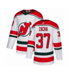 Youth Adidas New Jersey Devils #37 Pavel Zacha Authentic White Alternate NHL Jersey