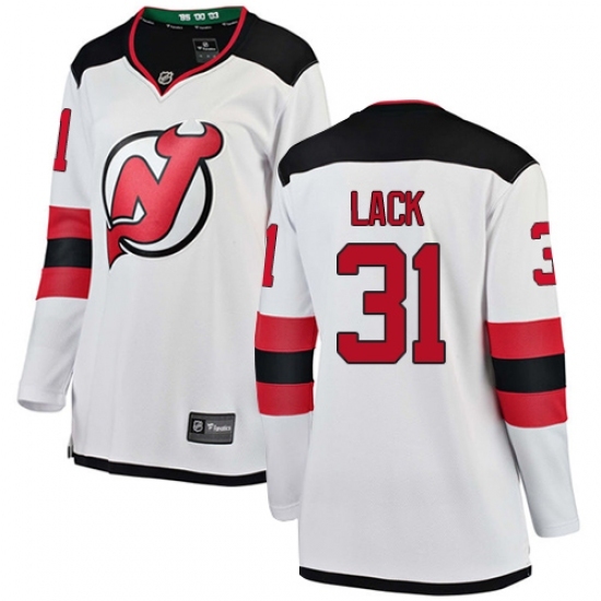Women's New Jersey Devils #31 Eddie Lack Fanatics Branded White Away Breakaway NHL Jersey Women's New Jersey Devils #31 Eddie Lack Fanatics Branded White Away Breakaway NHL Jersey