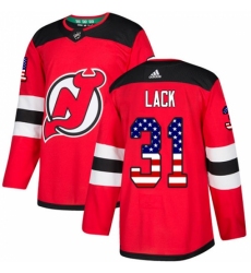 Youth Adidas New Jersey Devils #31 Eddie Lack Authentic Red USA Flag Fashion NHL Jersey