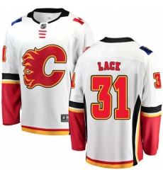 Youth Calgary Flames #31 Eddie Lack Fanatics Branded White Away Breakaway NHL Jersey