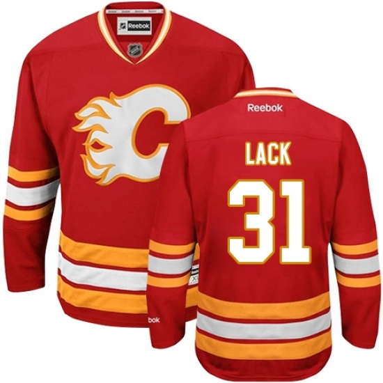Youth Reebok Calgary Flames #31 Eddie Lack Authentic Red Third NHL Jersey Youth Reebok Calgary Flames #31 Eddie Lack Authentic Red Third NHL Jersey