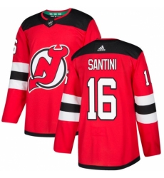 Men's Adidas New Jersey Devils #16 Steve Santini Authentic Red Home NHL Jersey