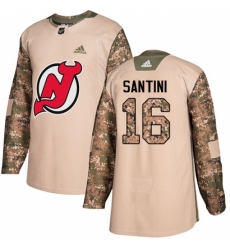 Youth Adidas New Jersey Devils #16 Steve Santini Authentic Camo Veterans Day Practice NHL Jersey