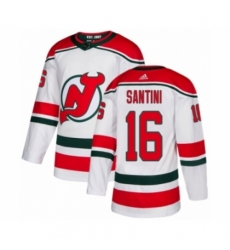 Youth Adidas New Jersey Devils #16 Steve Santini Authentic White Alternate NHL Jersey