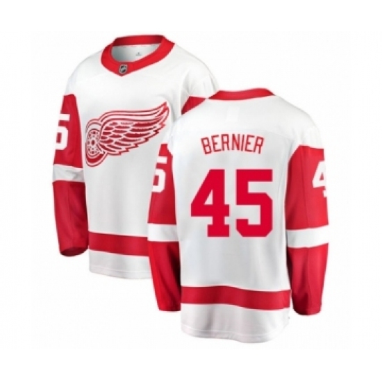 Men's Detroit Red Wings #45 Jonathan Bernier Authentic White Away Fanatics Branded Breakaway NHL Jersey Men's Detroit Red Wings #45 Jonathan Bernier Authentic White Away Fanatics Branded Breakaway NHL Jersey